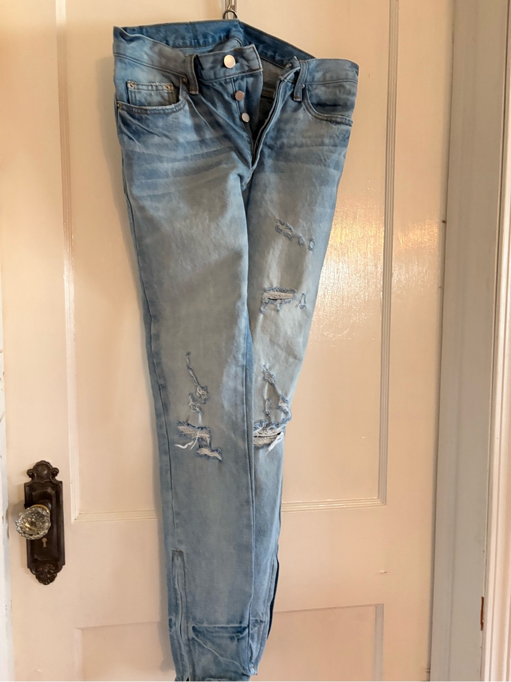MNML Light Wash Distressed Skinny Jeans